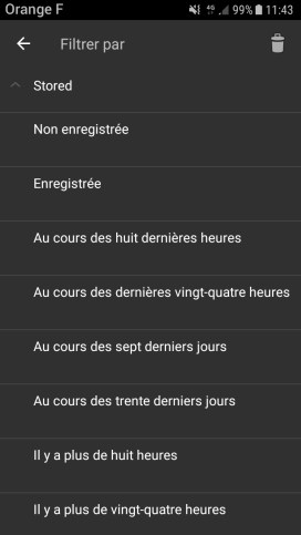 Filtrage cgeo enregistres liste